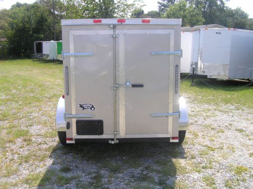 5x8 SA Trailer - Champagne, Double Doors, Side Door, Side Vents