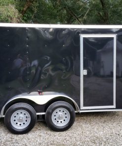 6x12 TA Trailer - Black, Double Doors, Side Door, Extra Height