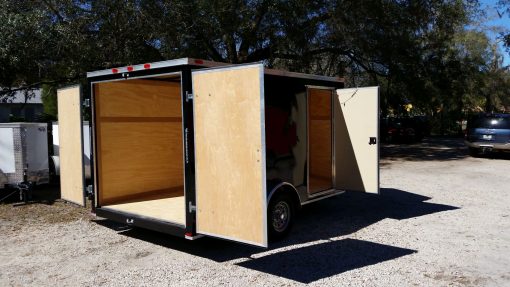 7x12 SA Trailer - Black, Barn Doors, Side Door, Brakes, Extra Height