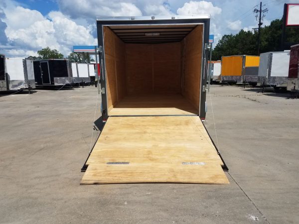 7x14 Ta Trailer Charcoal Grey Ramp Side Door Extra Height