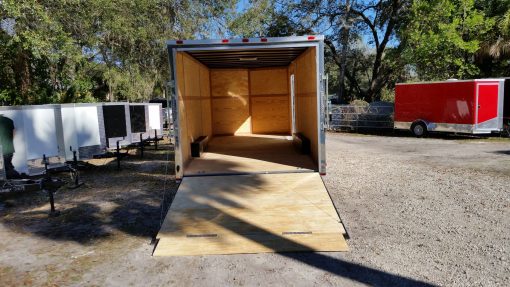 8.5x20 TA Trailer - White, Ramp, Side Door, D-Rings, 5K Axles, Radials, Extra Height