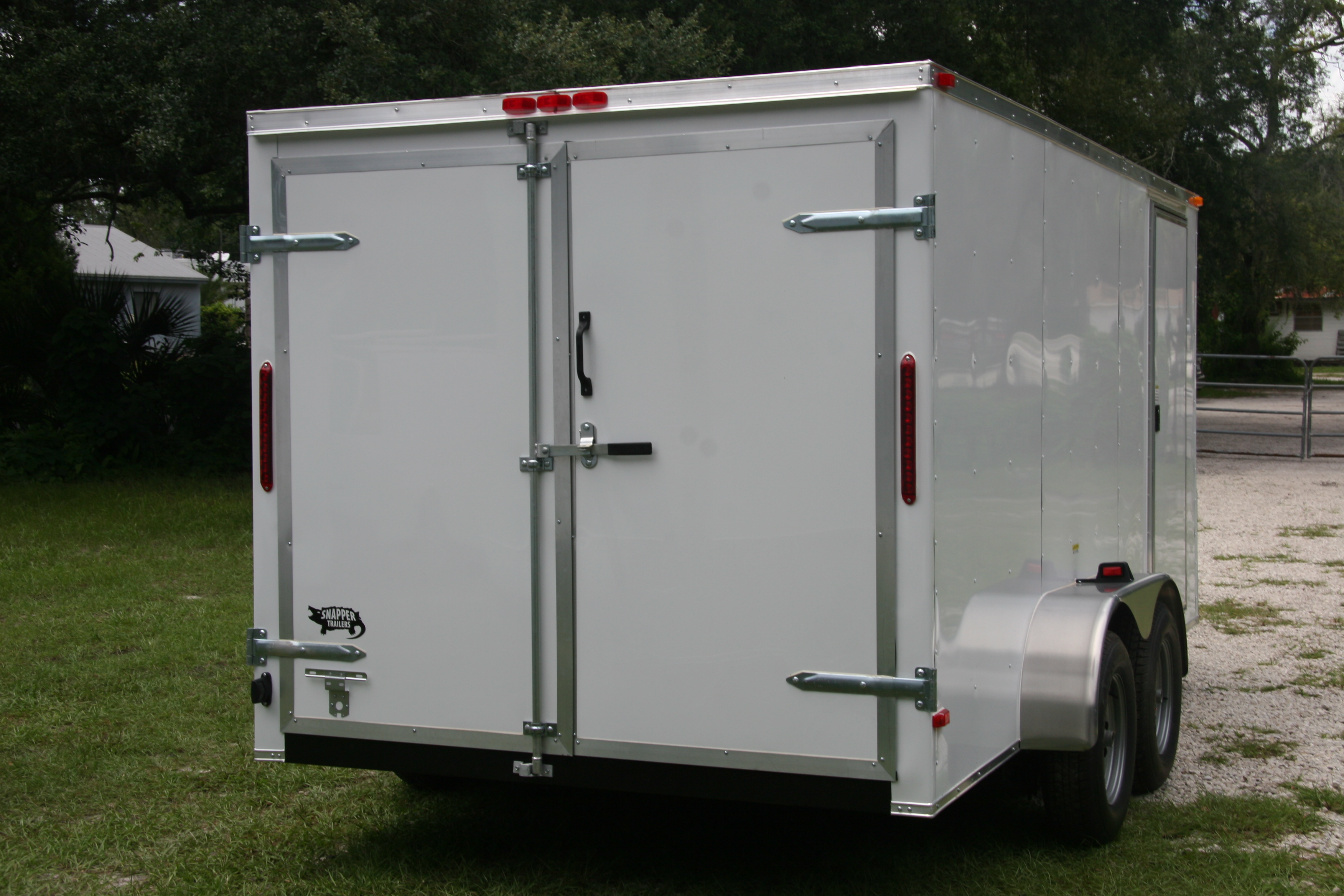 7x14 Ta Trailer White Double Doors Side Door Georgia Made Trailers